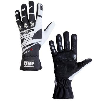 Handschuh KS-3 OMP Racing schwarz/weiß Gr. XXS